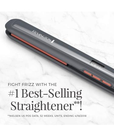 Remington S5500TA Anti-Static Flat Iron | 1 " Floating Ceramic Plates & Digital Controls | Hair Straightener - Grey/Coral | International Shipping Available - Buy Online on SooperMarket.com