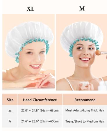 Mikimini White Shower Hood for Women & Girls - 2-Pack Double Waterproof Reusable & Washable Soft & Convenient - Buy Online on SooperMarket.com