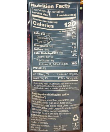 Wicklein Pfeffernusse Iced Gingerbread Cookie 7.05 oz - Blue Red White - Pack of 1 - Buy Online on SooperMarket.com