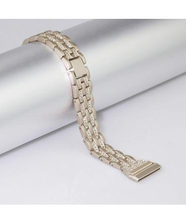 Mtozon Bling Metal Band for Fitbit Versa 3/Sense - Women's Dressy Slim Bracelet in Champagne Gold - Buy Online on SooperMarket.com