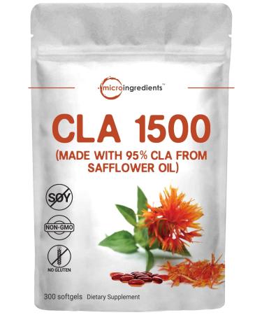 CLA Supplements, Made with 95% CLA from Safflower Oil, CLA 1500mg Per Serving, 300 Softgels (5 Months Supply), with Conjugated Linoleic Acid, Natural Weight Management and Fat Burn Support, No GMOs 300 Count (Pack of 1)