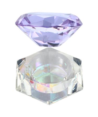 minkissy Nail Art Crystal Cup Cosmetics Glass Purple Cover Diamond 6.5x8cm Purple