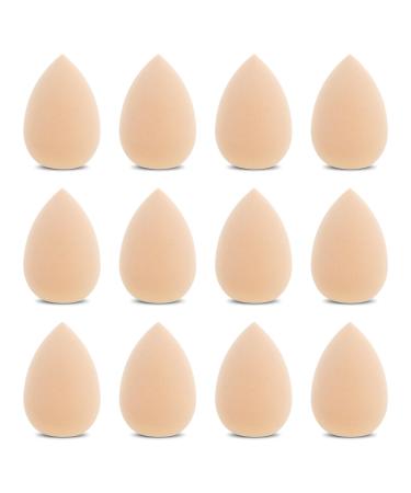 Wllhyf 12 pcs mini make -up sponge set blending sponge small mixer foundation for powder cream repairs cosmetics sponges light skin tone