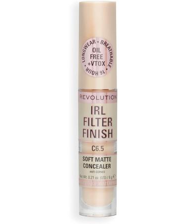 Makeup Revolution IRL Filter Finish Soft Matte Concealer C6.5 - 6g Pack | Medium to Full Coverage for Light to Medium Skin Tones - Buy Online on SooperMarket.com