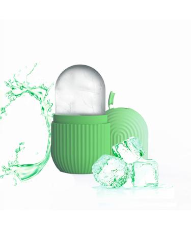 Joyeee Ice Face Roller Reusable Silicone Mold Face Massage Eye Facial Beauty Skin Care Tools Apply Ice for Shrink Pores Anti Wrinkle Reduce Puffiness Improve Skin Elasticity Striped Green