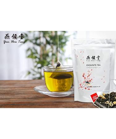Yan Hou Tang Organic Jasmine Green Tea Bags 50 Count - Sugar Free, Detox, Digestion, Stress Relief - SGS FDA Verified - Flower Flavor Taste - Pack of 1 - Buy Online on SooperMarket.com