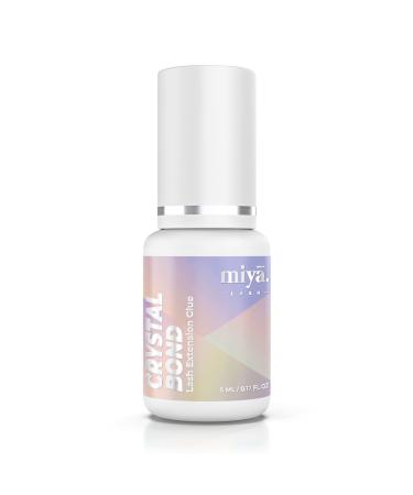 MIYA LASH Crystal Bond Eyelash Extension Glue | Professional Use | 8 Wks Retention | 1-2 Sec Dry Time | Volume & Classic Individual Lash Adhesive | Extra Strong Clear Lash Extension Glue 5ml Salon Use