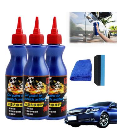 Scratch Repair Wax for Car Professional Car Paint Scratch Repair Agent Car Wax Scratch Remover Car Scratch Repair Wax with Wipe & Spong (3PCS)