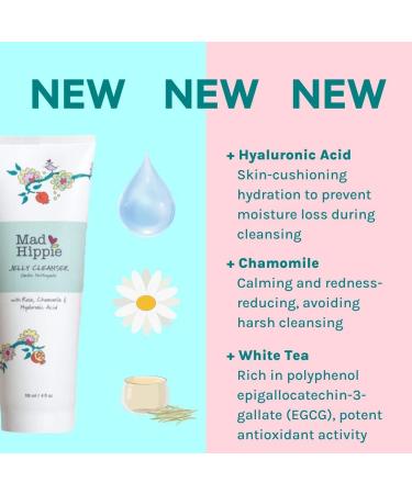 Mad Hippie Jelly Cleanser 4oz - Vegan Hydrating Face Wash with Hyaluronic Acid for Normal/Dry Skin - Removes Makeup & Sunscreen - Natural Plant Based Ingredients - Buy Online on SooperMarket.com