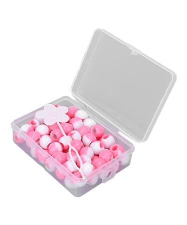 74 Pcs Round Hair Beads DIY Braid Hair Beads Braids for Girls(Pink)