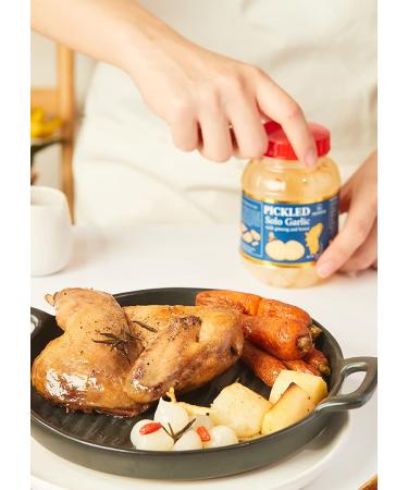 Homtiem Pickled Solo Garlic 7.04 Oz (200g) - Honey & Ginsen | Non-Additives, Non-Preservatives | Ideal for Spicy Pickled Garlic & Healthy Recipes - Buy Online on SooperMarket.com