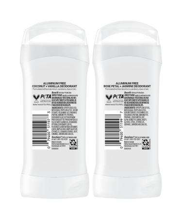 Suave Aluminum-Free Deodorant Variety 2-Pack Coconut & Vanilla + Rose Petal & Jasmine 48H Odor Protection Free of Parabens Dyes & Talc 2.7 Oz Ea - Buy Online on SooperMarket.com