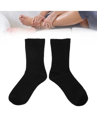 Diabetic Foot Ankle Quarter Socks for Swollen Edema & Circulatory Feet - Wide Non-Binding Top, Moisture Wicking - Black - Buy Online on SooperMarket.com
