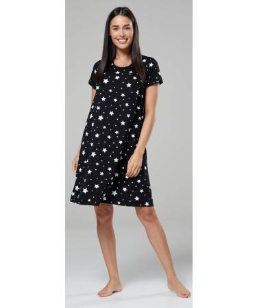 happy mama Labor Delivery Hospital Gown Breastfeeding Maternity - Black With Stars - Buy Online on SooperMarket.com