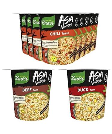 Iftar Ramadan Snack Set Knorr Asia Noodles Instant pasta chili 8 x 65g + Knorr Asia Noodles Beef Taste 1 x 63 g + Knorr Asia Nootles Duck 1 x 61 g bundle