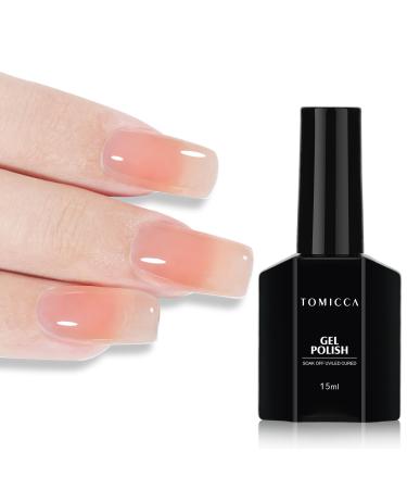 TOMICCA Nude Gel Polish - Jelly Gel Nail Polish Nude Pink Translucent Soak Off Gel Polish Neutral Color Nail Gel Polish for Nail Art Salon & Home Use 15ML jelly-nude