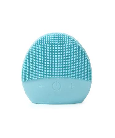 Mini Silicone Facial Cleansing Brush - FEITA Waterproof Silicon Face Cleaner and Electric Masager System for All Skin Types (Blue)
