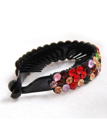 Ponytail Hair Clips - 4 Pcs Gradient Rhinestone Hair Styling Claws in White Purple Champagne Gold | Large Glittering Hair Pins Accessories for Women and Girls - Buy Online on SooperMarket.com