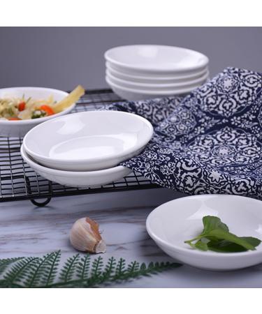 Zerodeko 6pcs Ceramic Saucer Sauce Storage Container Snack Bowl Japanese Soy Sauce 5inch Round Plate Pinch Prep Bowls Ketchup Seasoning Small Dipping Snack Plate Ceramics White re-usable - Buy Online on SooperMarket.com