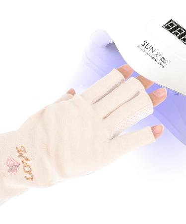 Exceart UV Nail Lamp Gloves - Cotton Finger Gloves for Women Manicure | UV Protection Hand Gloves in Flesh Color - Buy Online on SooperMarket.com