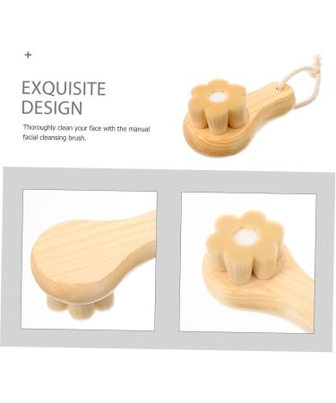 HAPINARY Face Exfoliator artificial fiber wooden handle wooden Pore Brush skin care tools washbasin skin care soft fur cleasing milk face dry brush dry brushing the face face scrub brush - Buy Online on SooperMarket.com