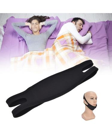 Adjustable Snoring Stop Belt Chin Strap - Black Nylon for Men and Women - Bedroom and Office Sleep Aid - Buy Online on SooperMarket.com
