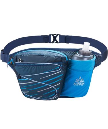 AONIJIE Hydration Belt Running Fanny Pack with Water Bottle Holder for Women Men Fit 6.8 Inches Phones 24oz Bottles - Ideal for Walking, Skiing, Hiking, Running (Blue Bag)
