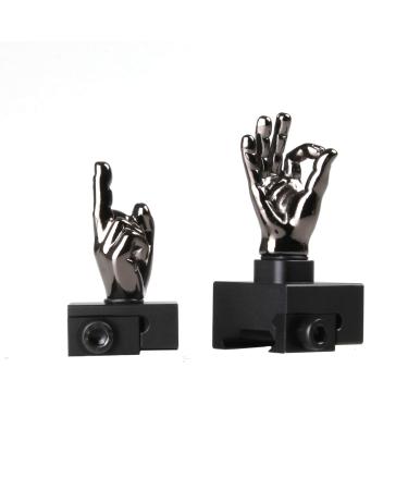 Stinger Novelty Finger Sight Set, Front and Rear Iron Sight Set, Fit Picatinny Rail and Weaver, Straight 90 Degree Gloss Tungsten Grey