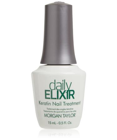 Morgan Taylor Daily Elixir Keratin Treatment  Base Coat For Nails  Long Lasting Nail Polish  Strengthening Base Coat  0.5 oz.
