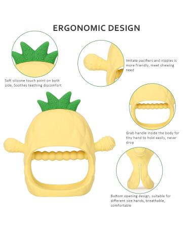 Socub Silicone Baby Teething Toy | BPA-Free Mitten Teether for Infants 12 Months+ | Soothes Sore Gums, Promotes Sucking Needs | Yellow - Buy Online on SooperMarket.com
