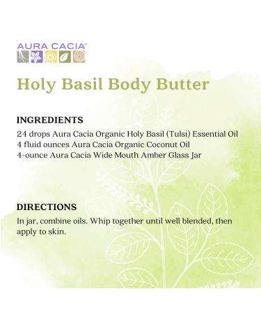 Aura Cacia 100% Organic Holy Basil Essential Oil (Tulsi) - GCMS Tested, 7.4ml - Buy Online on SooperMarket.com