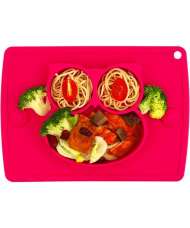 Silicone Divided Toddler Plates - Non Slip Suction Plates for Babies & Kids - BPA Free FDA Approved - 7owl-red - Buy Online on SooperMarket.com