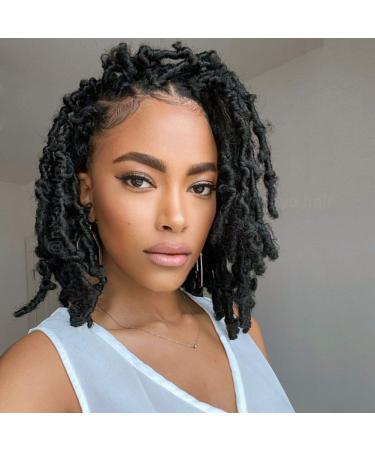 Niseyo 10 Inch Soft Butterfly Locs Crochet Hair 6 Packs Handmade Pre Looped Distressed Faux Locs Crochet Butterfly Braids (10 Inch - 6 Packs, 1B) 10 Inch (Pack of 6) 1B