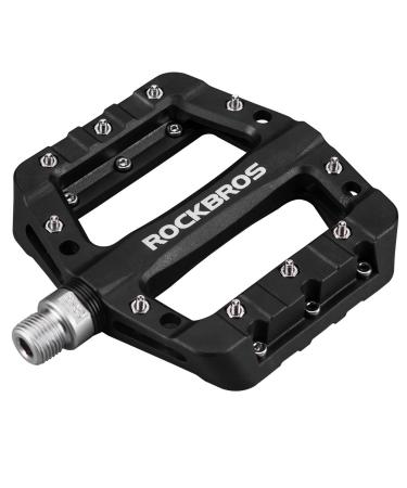 ROCKBROS MTB Pedals Mountain Bike Pedals Lightweight Nylon Fiber Bicycle Platform Pedals for BMX MTB 9/16" Black