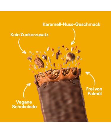 Neoh Zero Sugar Caramel Nut Bar - Vegan Low Carb & Healthy Snack | 12 Pack | 137 Kcal 1g Sugar 6g Protein - Buy Online on SooperMarket.com