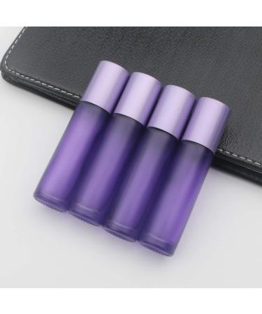 PXYELEC 10PCS Essential Oil Roll-On Bottles | 10ml Purple Glass Perfume Bottles with Aluminum Caps & Stainless Steel Roller Balls for Aromatherapy - Buy Online on SooperMarket.com