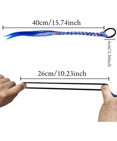 Braiding Hair Extensions Blue Braids Hair Extensions Hairpieces Ponytail Holder Hair Tie Hair Accessories for Girls Women - Buy Online on SooperMarket.com