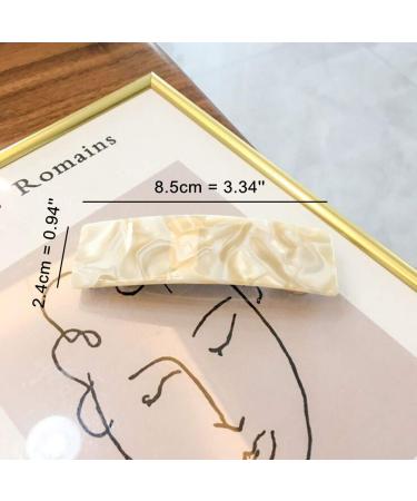 Tortoise Shell Cellulose Acetate Hair Barrettes - French Design 3 Pack - Buy Online on SooperMarket.com