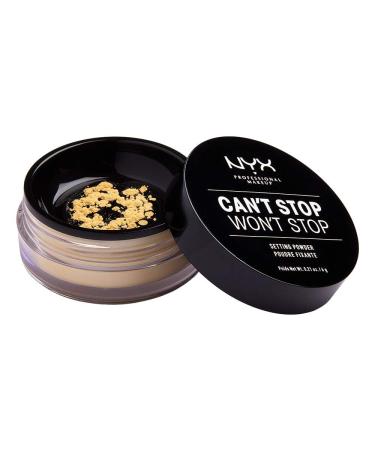 NYX Professional Makeup Can't Stop Won't Stop Setting Powder Loose Format Matte Finish Oil Absorbing Vegan Formula Shade: Banana 06 Banana 1.6 g (Pack of 1)
