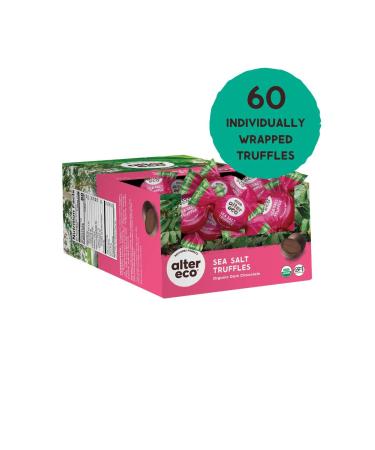 Alter Eco Deep Dark Sea Salt Truffles | 58% Pure Dark Cocoa | Fair Trade Organic Non-GMO Gluten Free | 60 Truffles | 60 Count - Buy Online on SooperMarket.com