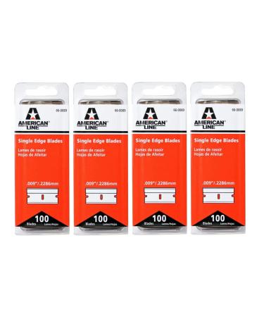 Single Edge Razor Blades - 100-Pack - 0.009" Heavy Duty High Carbon Steel for Extra Durability and Long Life - 66-0089 (4 Pack)