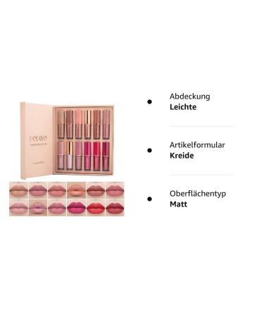Skynest 12 Colors Lipstick Set - Velvety Matte Finish Lip Gloss Moisturizing & Perfect Gift Box for Every Occasion - Buy Online on SooperMarket.com