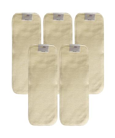 Hemp Diaper Inserts: Overnight Cloth Diaper Doubler Booster Pads (Pack of 5)