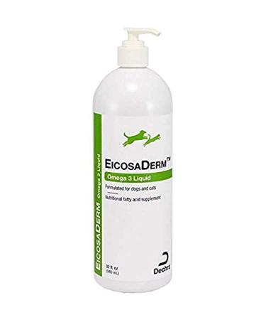 Dechra EicosaDerm Omega 3 Liquid for Dogs & Cats Nutritional Fatty Acid Supplement 32 Ounce