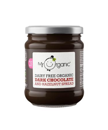 Mr Organic - Organic Dark Chocolate & Hazelnut Spread 200g - Non GMO & Preservative Free - Gluten Free & Vegan - Made with Low Fat Cocoa Powder and Hazelnut Paste