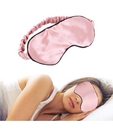 Zeiwohndc Double Sided Imitation Silk Satin Sleep Eye Mask - Women's Solid Color Anti-Aging Skin Care Blindfold with Elastic Band - Buy Online on SooperMarket.com