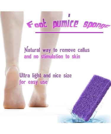 70-Piece Pedicure Exfoliator Kit: Disposable Pumice Stone, Sponge Scrubber, Callus Remover, Nail Files - Purple - Buy Online on SooperMarket.com