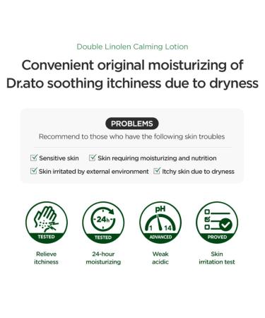 Medience DR.ATO Double-Linolen Calming Lotion 10.5 fl.oz. for Baby, Infant, Kids - Soothes Itchy and Dry Skin, pH5.5 Body and Face Lotion with Double Gamma Linolenic Acid - Derma Tested, Paraben Free - Buy Online on SooperMarket.com