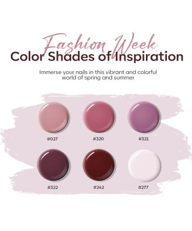 Modelones Polygel Nail Set - 6 Colors (Nude Pink Purple) | Quick Extension & Nail Art for Starters | Elegant Purple 15ml - International Shipping - Buy Online on SooperMarket.com