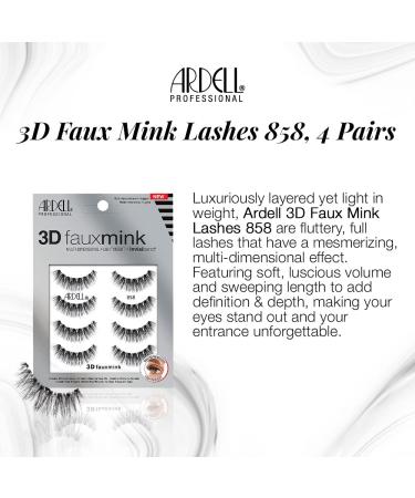 Ardell 3D Faux Mink Lashes 858 - 4 Pairs | Lightweight, Dramatic Volume | Cruelty-Free - Buy Online on SooperMarket.com